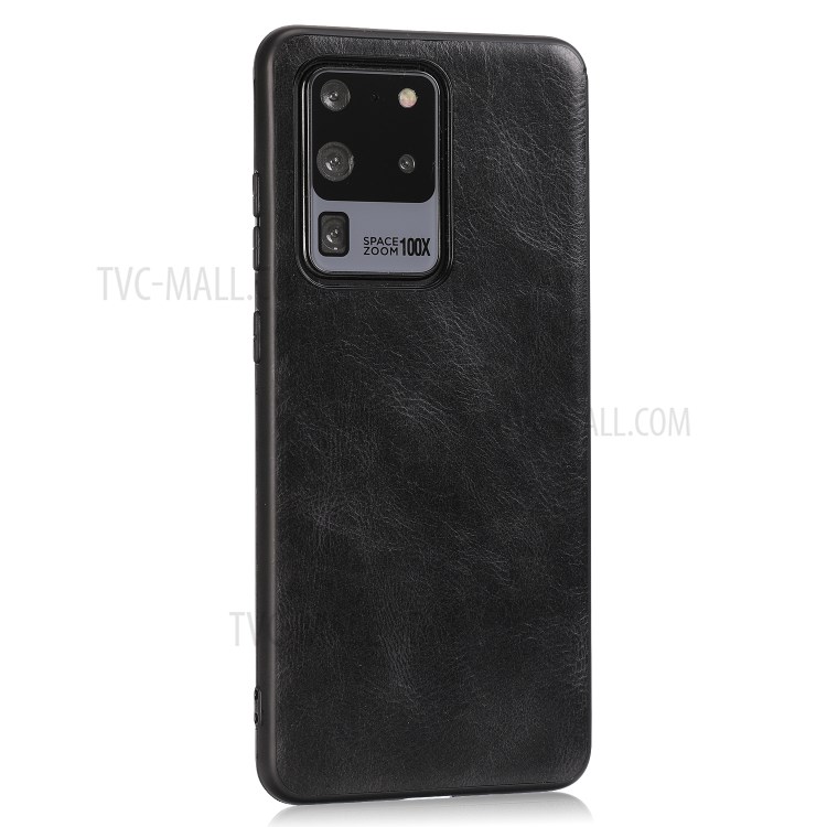 Crazy Horse Texture PU Leather Coated TPU Case for Samsung Galaxy S20 Ultra - Black-2