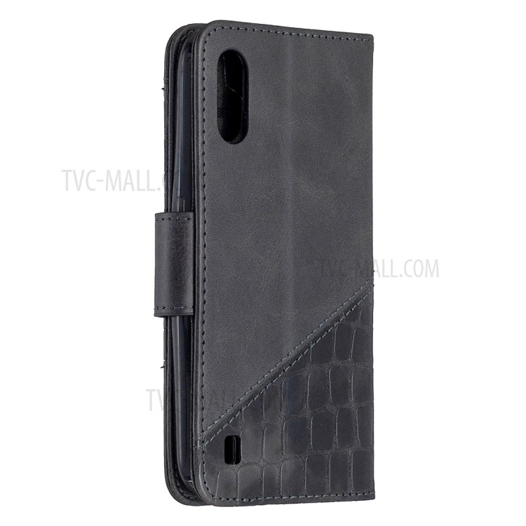 Crocodile Skin Assorted Color Leather Wallet Phone Cover for Samsung Galaxy A01 (European Version) - Black-3