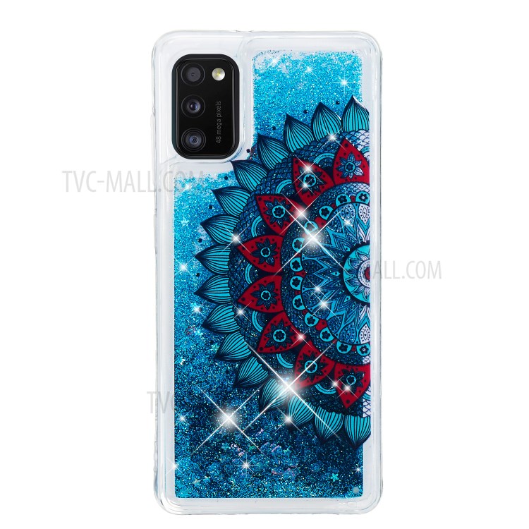 Pattern Printing Glitter Powder Sequins TPU Case for Samsung Galaxy A41 (Global Version) - Mandala Flower-3