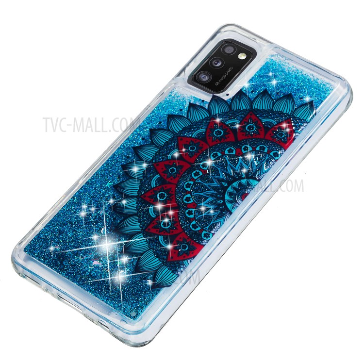 Pattern Printing Glitter Powder Sequins TPU Case for Samsung Galaxy A41 (Global Version) - Mandala Flower-5