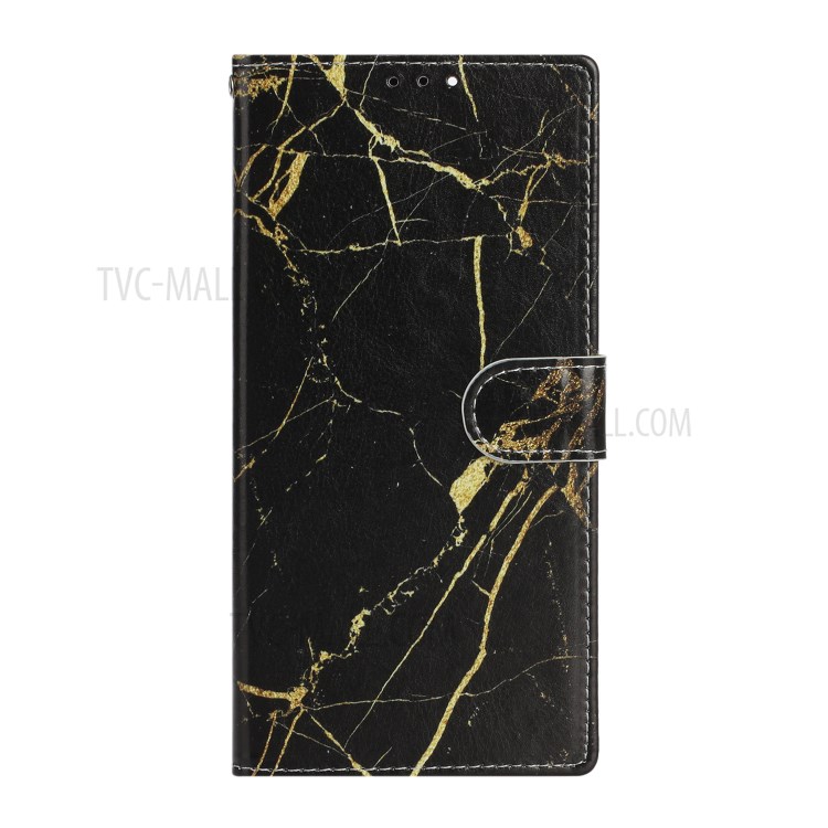 Pattern Printing Magnetic Leather Stand Case for Samsung Galaxy Note20 Ultra/Note20 Ultra 5G - Black Marble-3