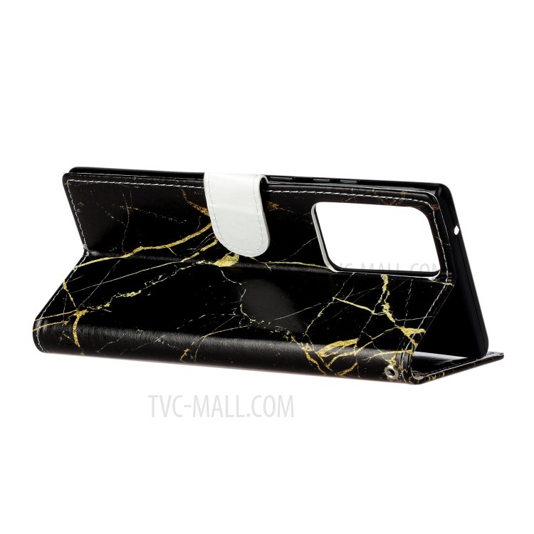 Pattern Printing Magnetic Leather Stand Case for Samsung Galaxy Note20 Ultra/Note20 Ultra 5G - Black Marble-5