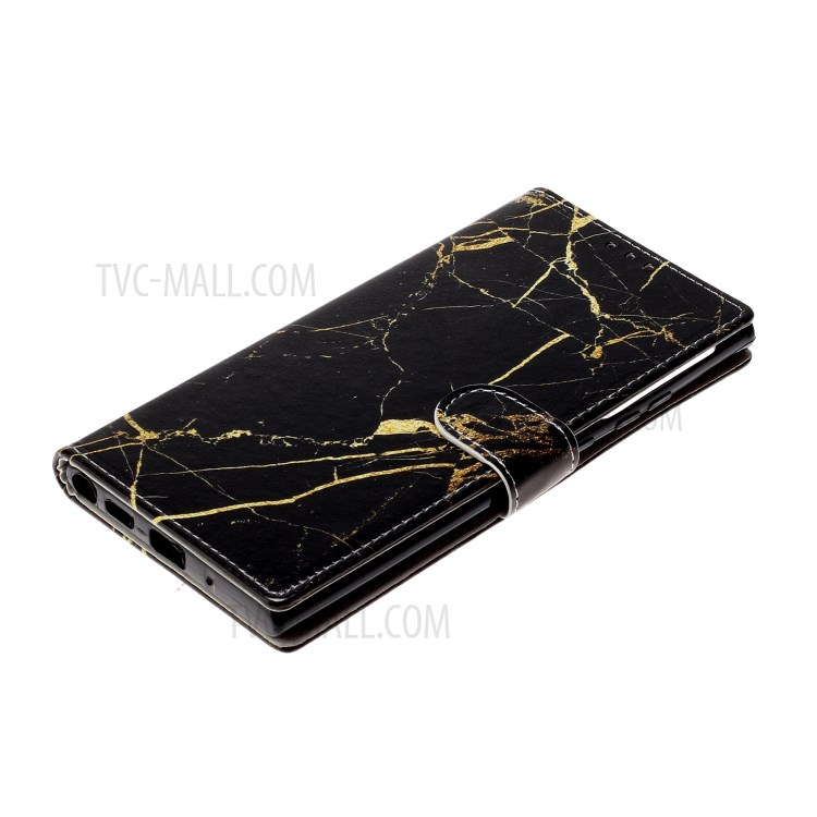 Pattern Printing Magnetic Leather Stand Case for Samsung Galaxy Note20 Ultra/Note20 Ultra 5G - Black Marble-6