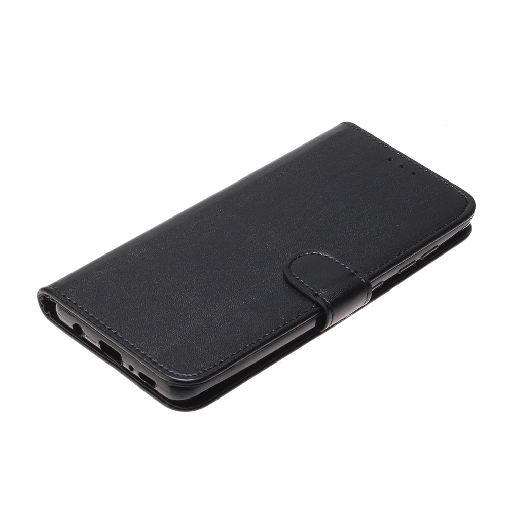 Solid Color Leather with Wallet Cover for Samsung Galaxy A21s - Black-6