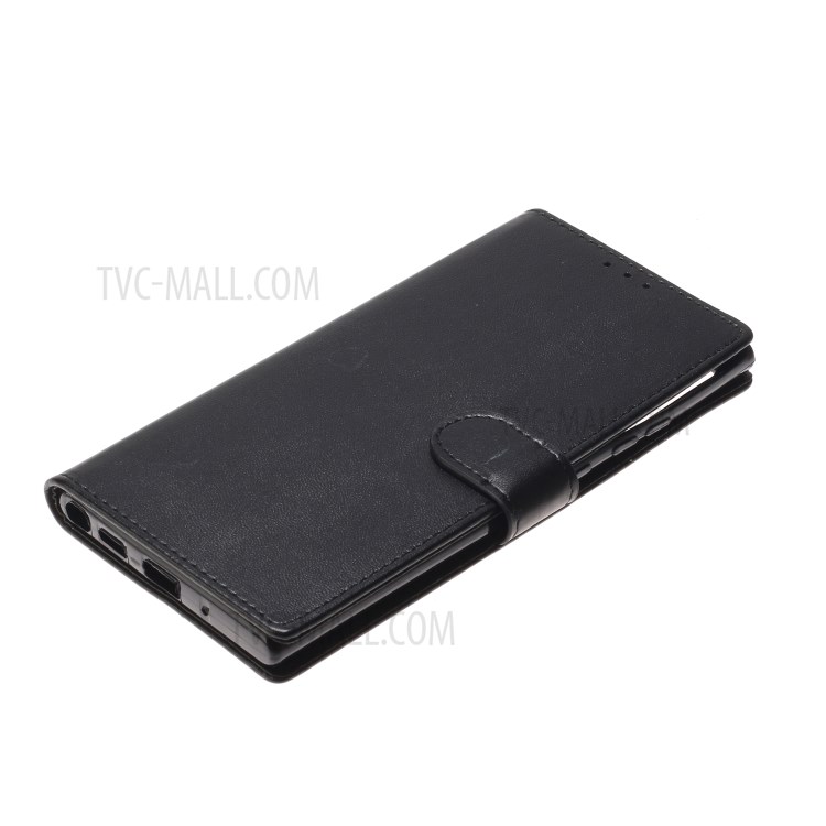 Solid Color Leather with Wallet Cover for Samsung Galaxy Note20 Ultra/Note20 Ultra 5G - Black-6