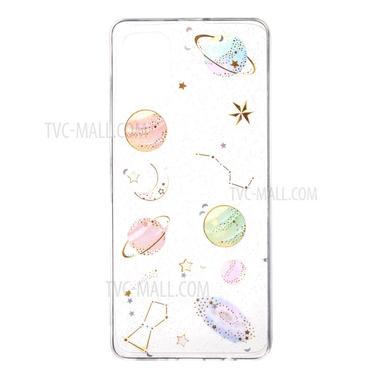 Epoxy TPU Cover Star Planet Pattern Case Shell for Samsung Galaxy A51 SM-A515 - Transparent-1