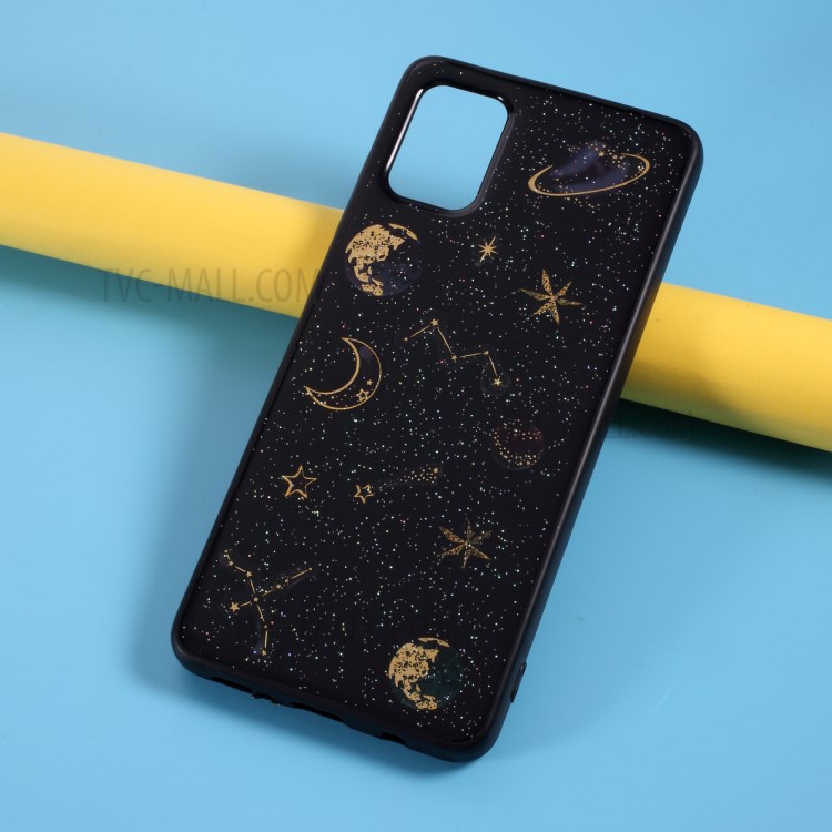 Epoxy TPU Cover Star Planet Pattern Case Shell for Samsung Galaxy A51 SM-A515 - Black-2