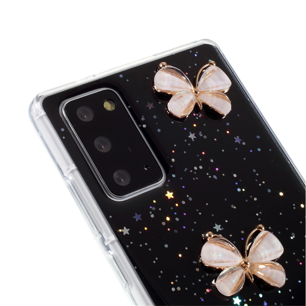 3D Butterfly Rhinestone Decor Epoxy TPU Case for Samsung Galaxy Note20 Ultra/Note20 Ultra 5G - Black-4