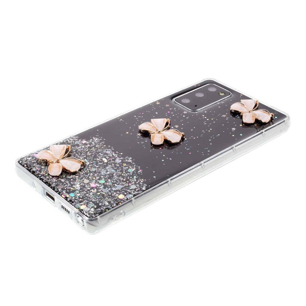3D Butterfly Rhinestone Decor Epoxy TPU Case for Samsung Galaxy Note20 Ultra/Note20 Ultra 5G - Black-5