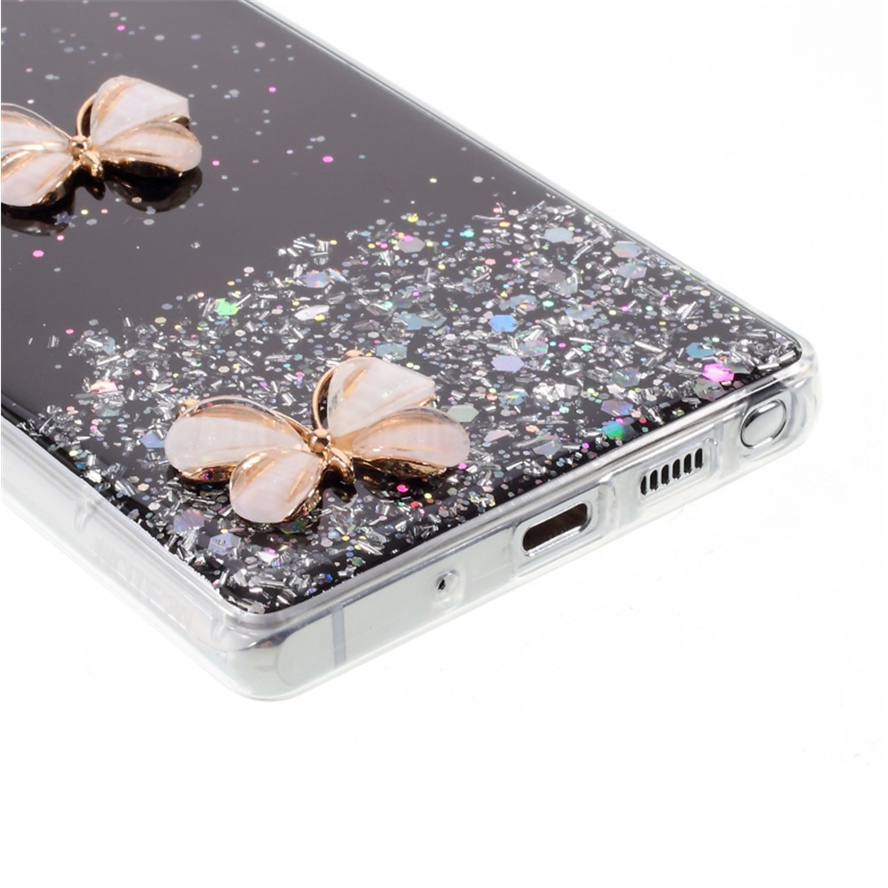 3D Butterfly Rhinestone Decor Epoxy TPU Case for Samsung Galaxy Note20 Ultra/Note20 Ultra 5G - Black-6