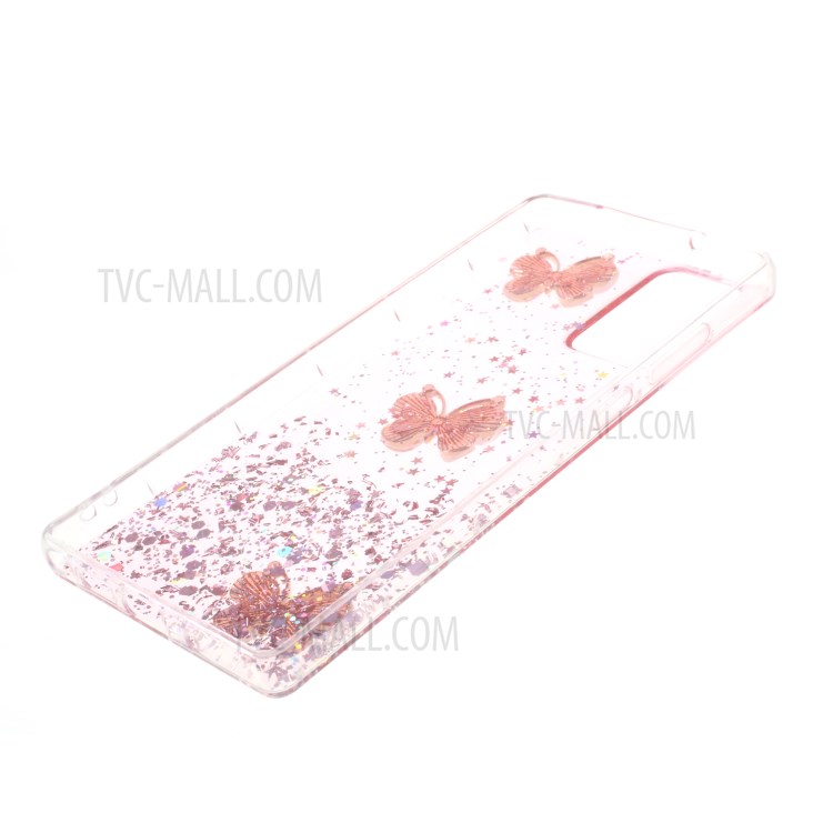 3D Butterfly Rhinestone Decor Epoxy TPU Case for Samsung Galaxy Note20 Ultra/Note20 Ultra 5G - Pink-4