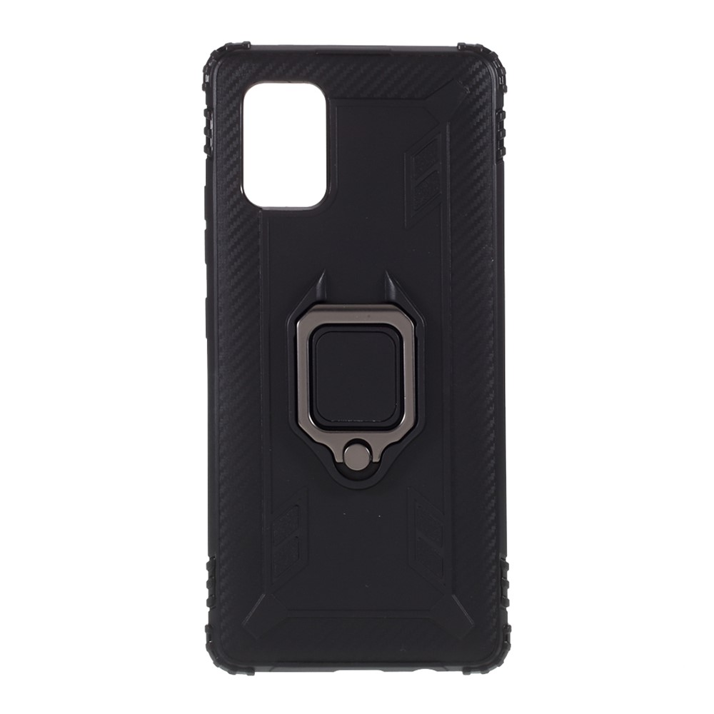 Finger Ring Kickstand TPU Shell for Samsung Galaxy A51 5G SM-A516 - Black-1