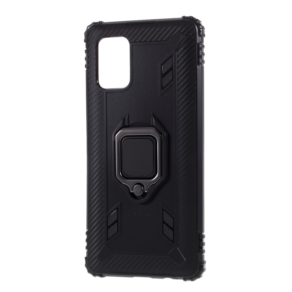 Finger Ring Kickstand TPU Shell for Samsung Galaxy A51 5G SM-A516 - Black-2