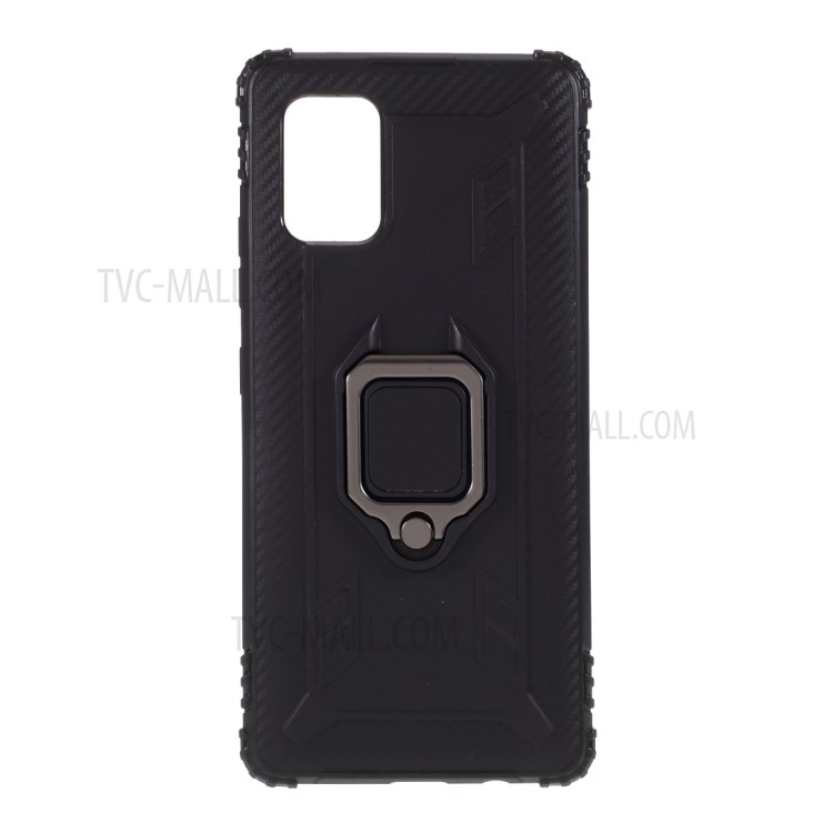 Finger Ring Kickstand TPU Phone Case for Samsung Galaxy A71 5G SM-A716 - Black-1