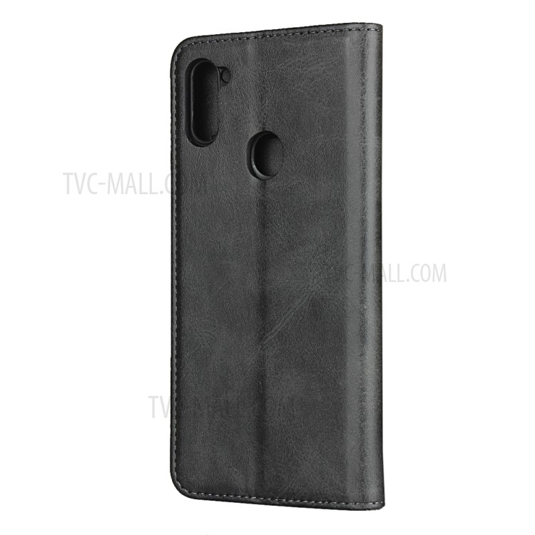 Auto-absorbed Wallet Leather Stand Case for Samsung Galaxy A11 - Black-3