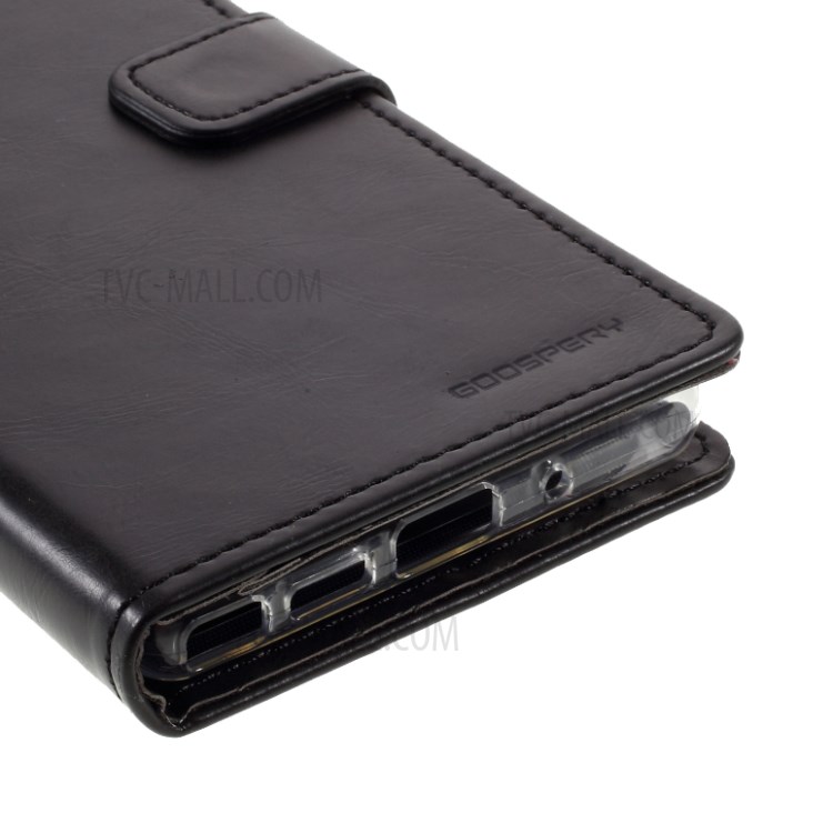 MERCURY GOOSPERY Blue Moon Magnetic Flap Leather Case for Samsung Galaxy Note 20/Note 20 5G - Black-6