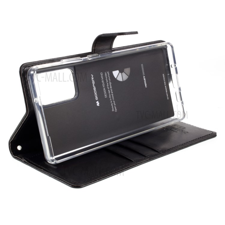 MERCURY GOOSPERY Blue Moon Magnetic Flap Leather Case for Samsung Galaxy Note 20/Note 20 5G - Black-7