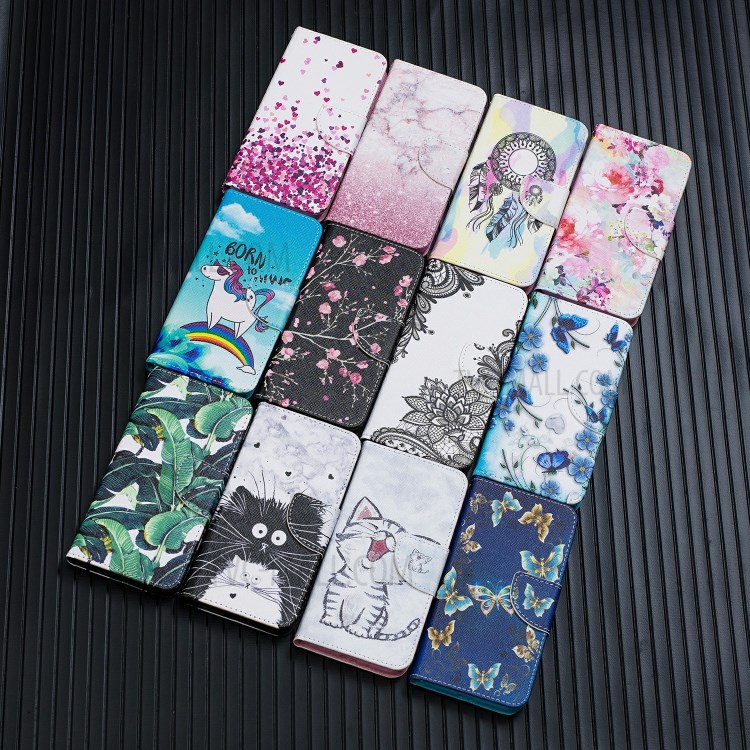 Pattern Printing Wallet Leather Stand Case for Samsung Galaxy A21s - Butterfly and Flower-9