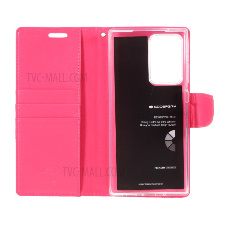 MERCURY GOOSPERY Bravo Diary Leather Wallet Case for Samsung Galaxy Note20 Ultra/Note20 Ultra 5G - Rose-7