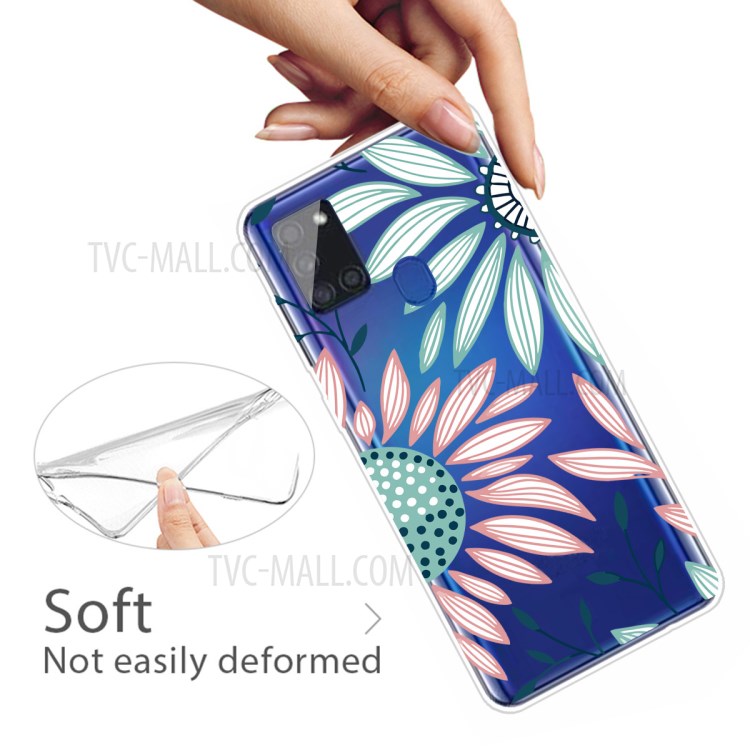 Patterned Blue Style TPU Phone Case for Samsung Galaxy A21s - Chrysanthemum-4