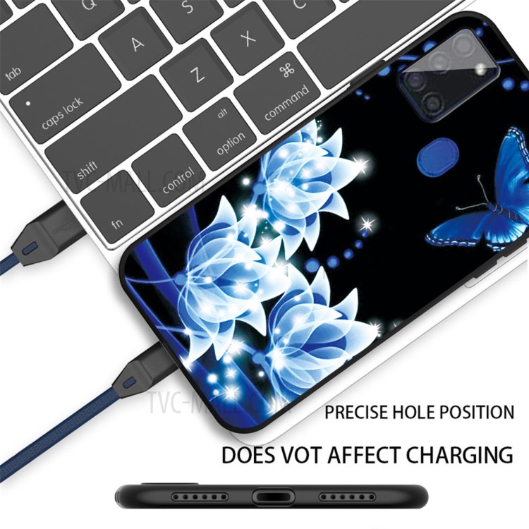 Pattern Printing Matte TPU Cell Phone Case for Samsung Galaxy A21s - Luminous Flower-2