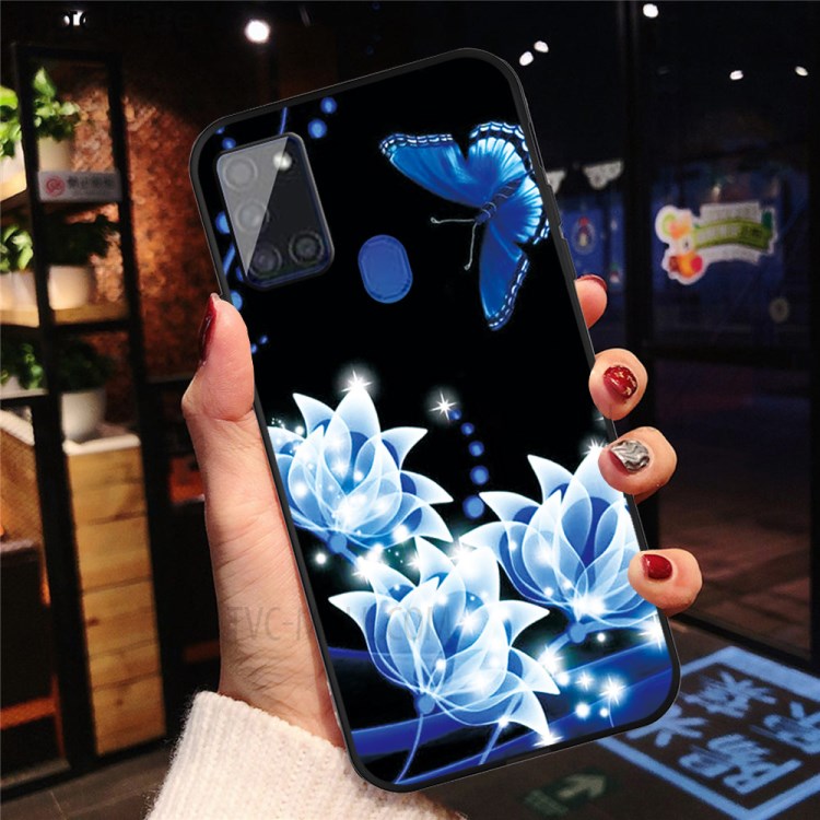 Pattern Printing Matte TPU Cell Phone Case for Samsung Galaxy A21s - Luminous Flower-4