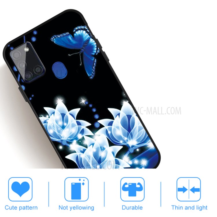 Pattern Printing Matte TPU Cell Phone Case for Samsung Galaxy A21s - Luminous Flower-5