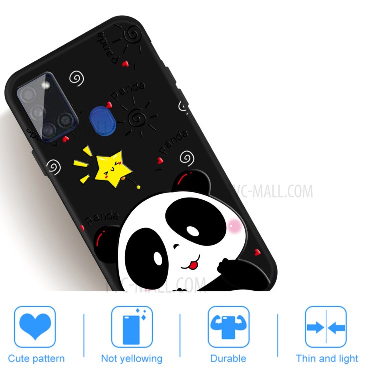 Pattern Printing Matte TPU Cell Phone Case for Samsung Galaxy A21s - Panda-5