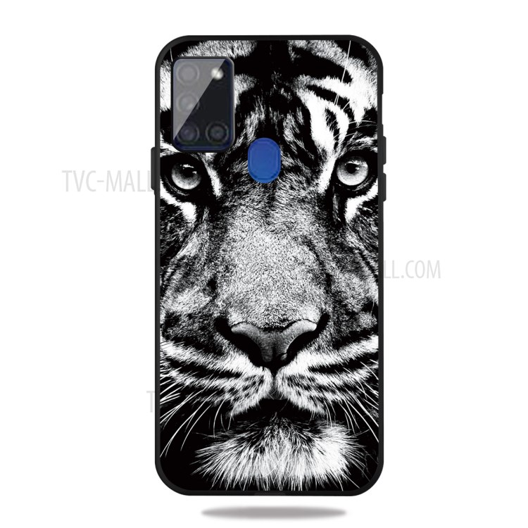 Pattern Printing Matte TPU Cell Phone Case for Samsung Galaxy A21s - Tiger-1