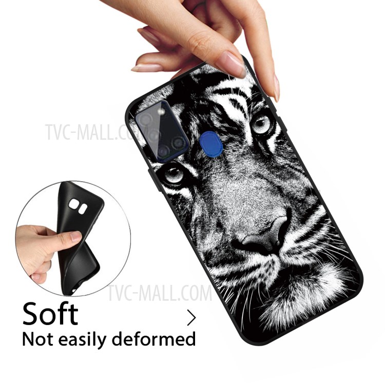 Pattern Printing Matte TPU Cell Phone Case for Samsung Galaxy A21s - Tiger-3