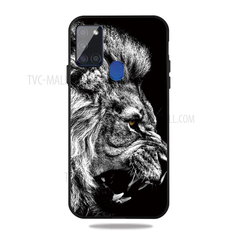 Pattern Printing Matte TPU Cell Phone Case for Samsung Galaxy A21s - Lion-1