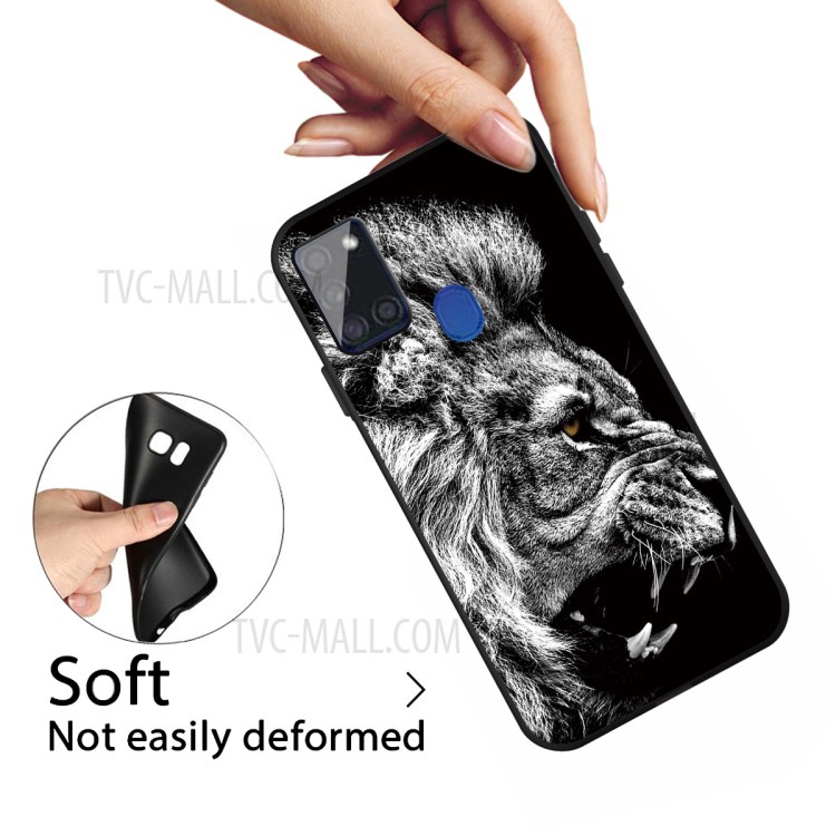 Pattern Printing Matte TPU Cell Phone Case for Samsung Galaxy A21s - Lion-3