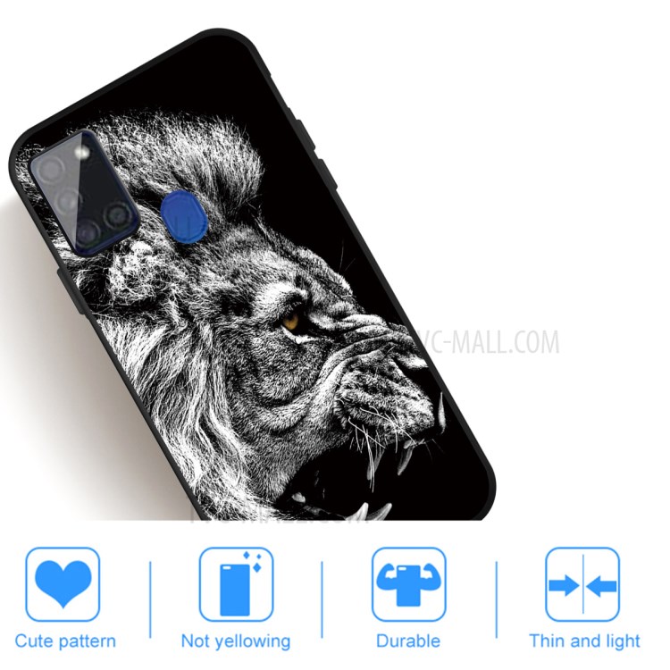 Pattern Printing Matte TPU Cell Phone Case for Samsung Galaxy A21s - Lion-5