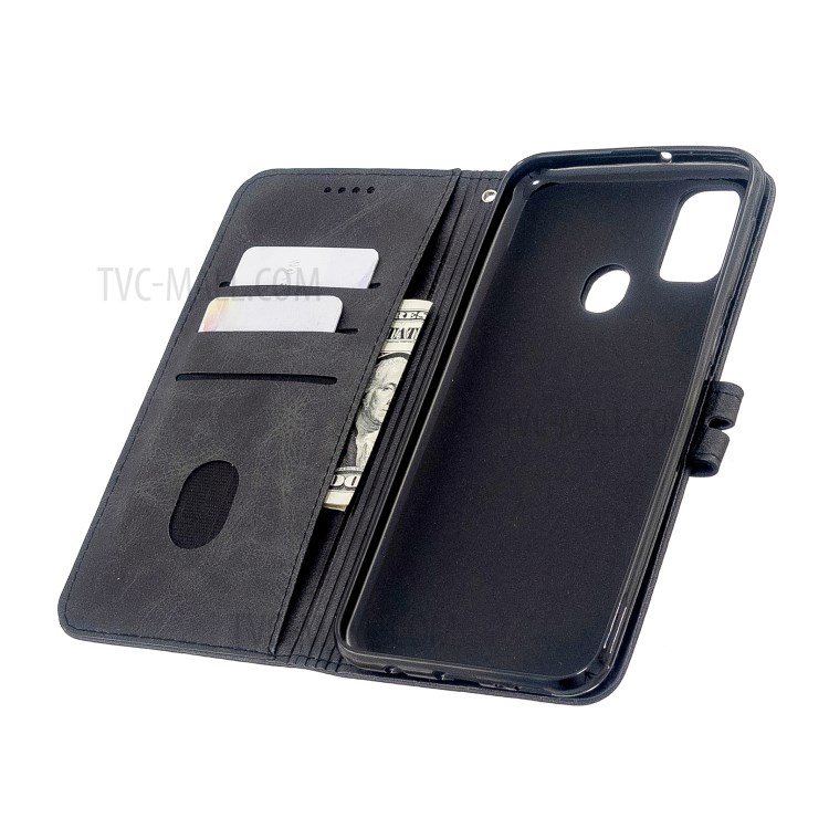 Leather with Wallet Unique Shell for Samsung Galaxy A21s - Black-5