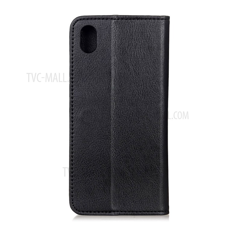 Auto-absorbed Litchi Grain Split Leather Case for Samsung Galaxy A01 Core - Black-3