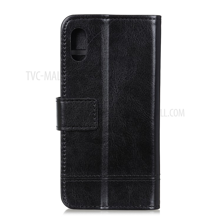 Crazy Horse Wallet Leather Cell Phone Case for Samsung Galaxy A01 Core - Black-3