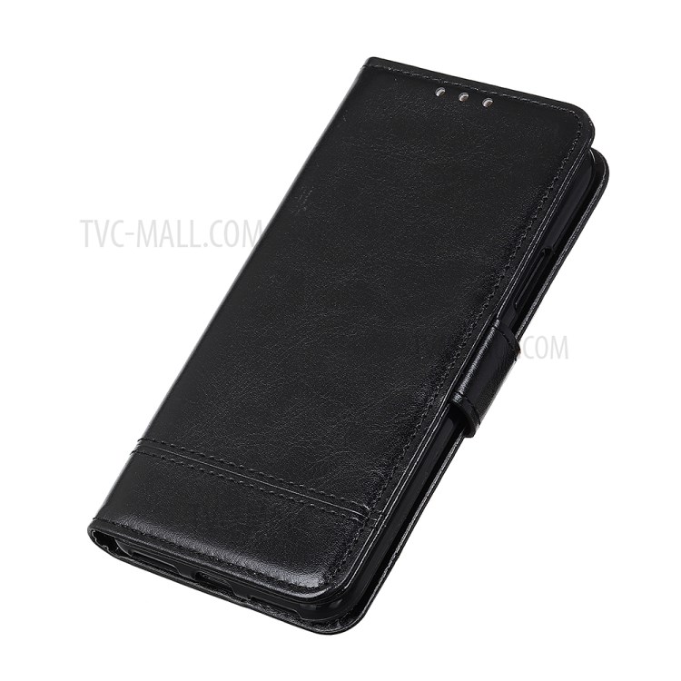 Crazy Horse Wallet Leather Cell Phone Case for Samsung Galaxy A01 Core - Black-5