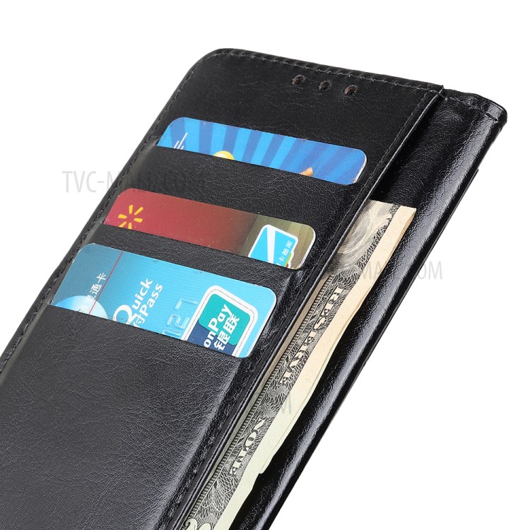 Crazy Horse Wallet Leather Cell Phone Case for Samsung Galaxy A01 Core - Black-8