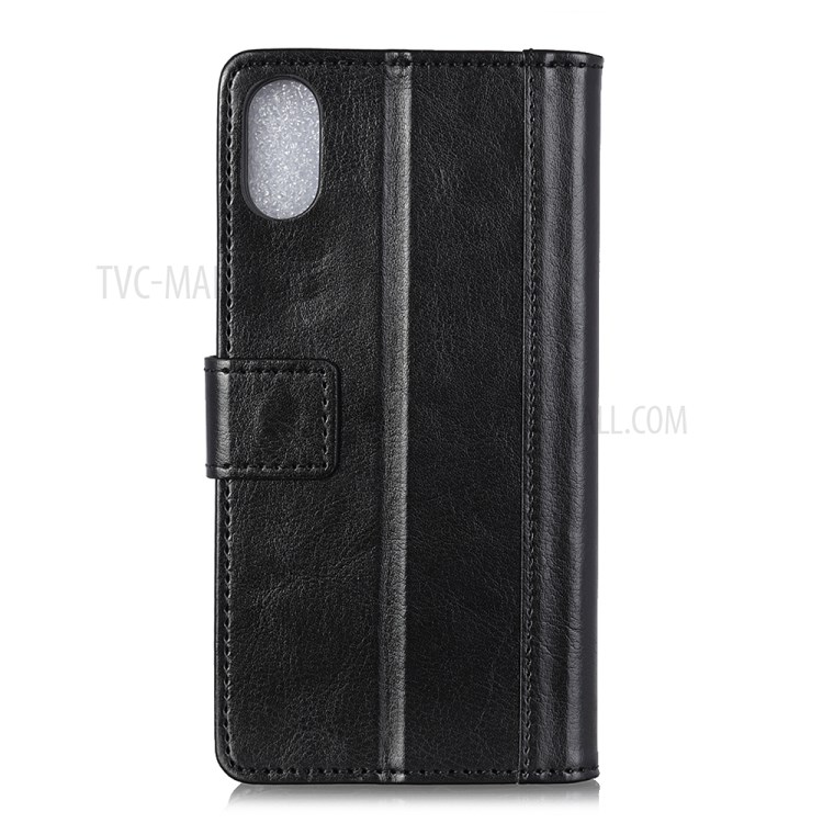 Rivet Decor Crazy Horse Texture Wallet Stand Leather Case for Samsung Galaxy A01 Core - Black-3