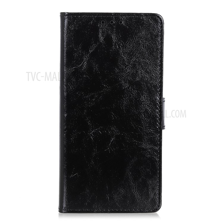 Crazy Horse Texture Leather Wallet Stand Phone Shell for Samsung Galaxy A01 Core - Black-2