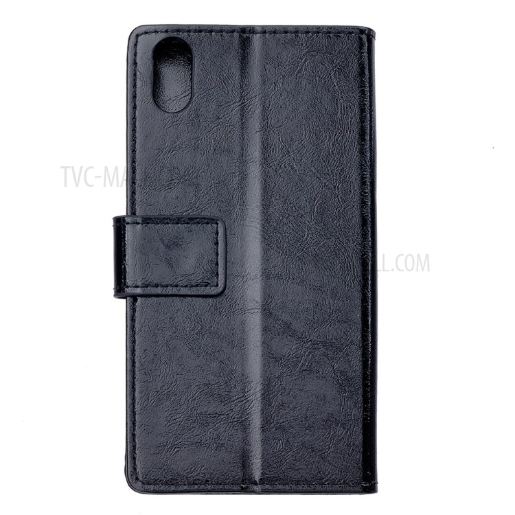 Crazy Horse Texture Leather Wallet Stand Phone Shell for Samsung Galaxy A01 Core - Black-3