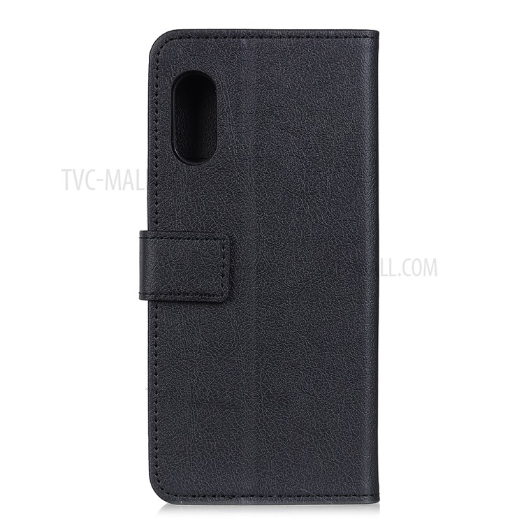 PU Leather Wallet Stand Phone Shell for Samsung Galaxy A01 Core - Black-2