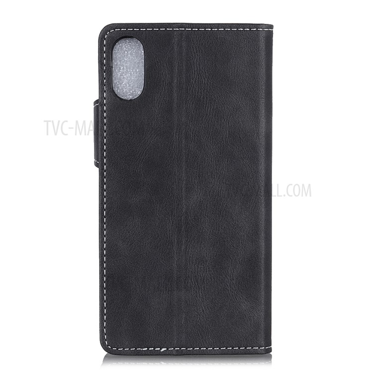 S Shape Textured Leather Wallet Shell Case for Samsung Galaxy A01 Core - Black-3