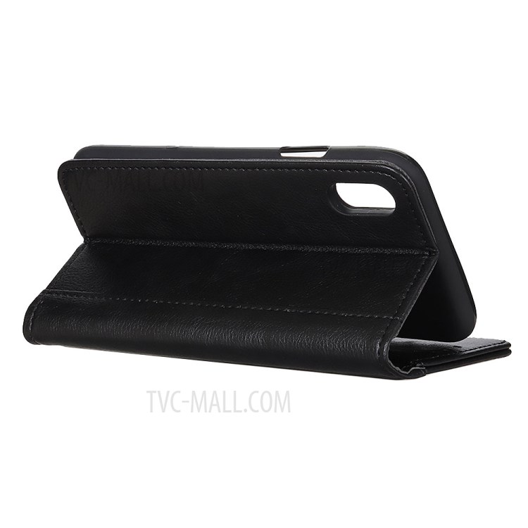 Auto-absorbed Litchi Skin Split Leather Cover for Samsung Galaxy A01 Core - Black-4