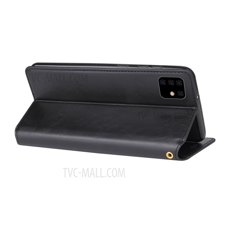 Crazy Horse Auto-absorbed Stand Leather Phone Shell for Samsung Galaxy A31 - Black-4