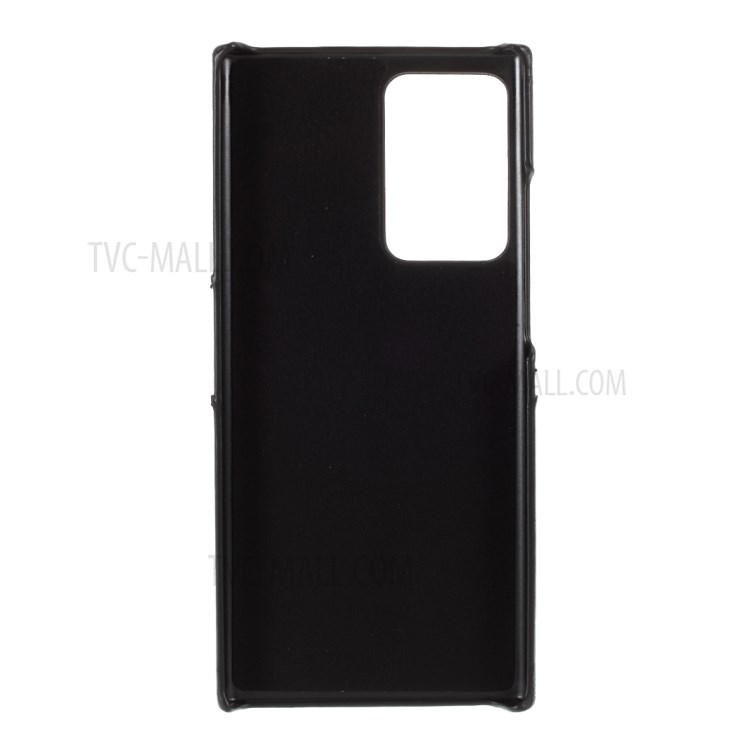 PU Leather Coated PC with Double Card Slots Shell for Samsung Galaxy Note20 Ultra/Note20 Ultra 5G - Black-4