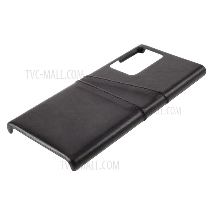 PU Leather Coated PC with Double Card Slots Shell for Samsung Galaxy Note20 Ultra/Note20 Ultra 5G - Black-6