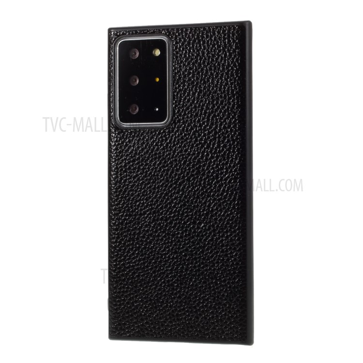 Litchi Skin Top Layer Cowhide Leather Coated TPU Case for Samsung Galaxy Note20 Ultra/Note20 Ultra 5G - Black-2