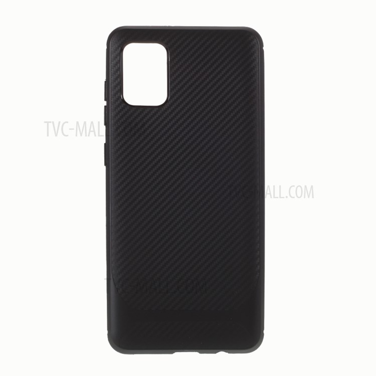 Carbon Fiber Texture TPU Shell for Samsung Galaxy A31 - Black-1