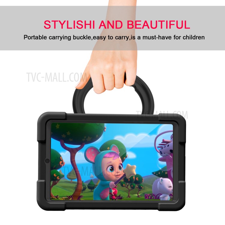 360° Swivel PC + Silicone Tablet Cover for Samsung Galaxy Tab A 8.4 T307 (2020) - All Black-5